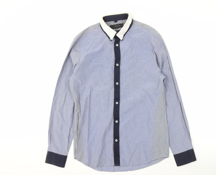 River Island Men's Blue Slim Fit Casual Shirt S