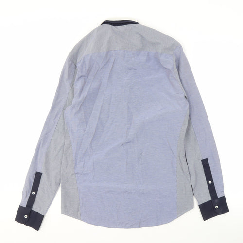 River Island Men's Blue Slim Fit Casual Shirt S