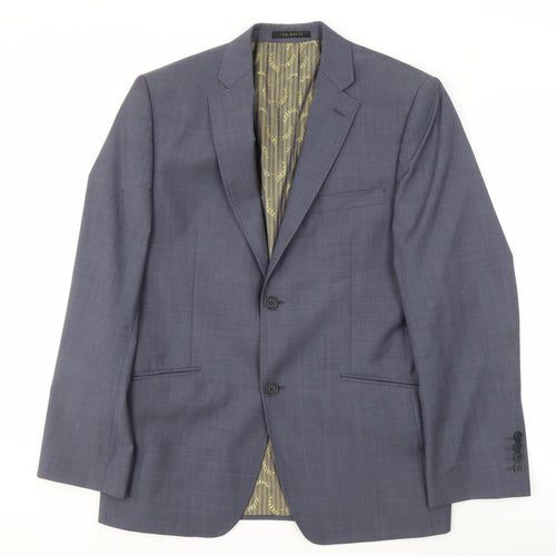 Ted Baker Men's Grey Wool Blazer, 38 S, Stylish Jacket