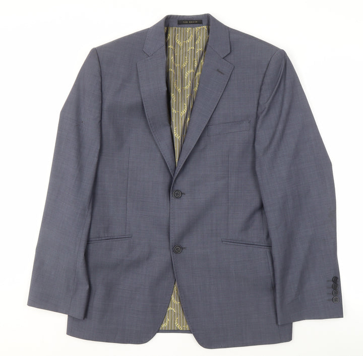 Ted Baker Men's Grey Wool Blazer, 38 S, Stylish Jacket