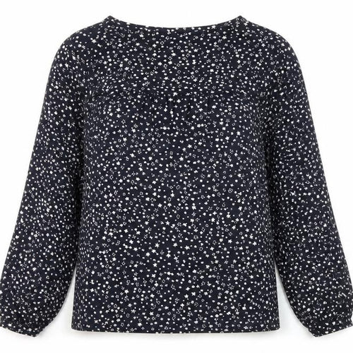 Joules Women’s Blue Star Long Sleeve Blouse, Size 6
