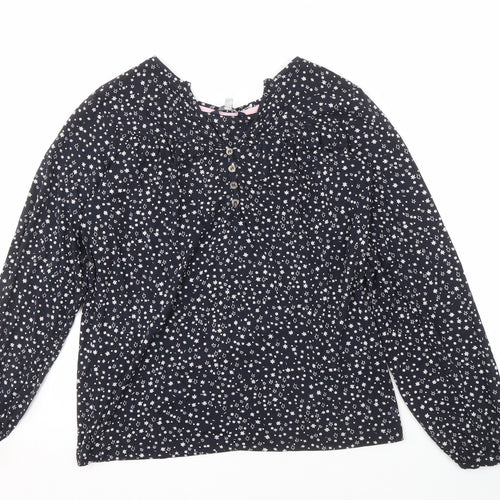 Joules Women’s Blue Star Long Sleeve Blouse, Size 6