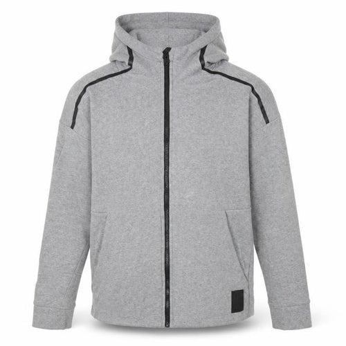DKNY Men's Grey Full Zip Hoodie, Small, Logo Accents