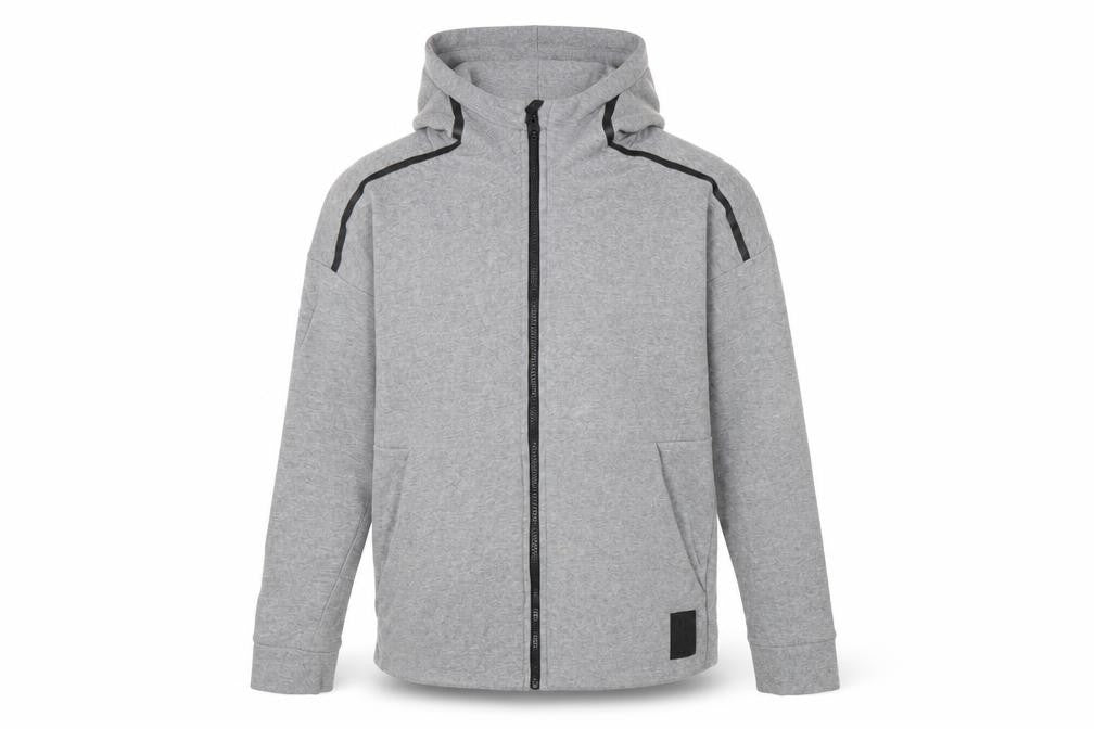 DKNY Men's Grey Full Zip Hoodie, Small, Logo Accents