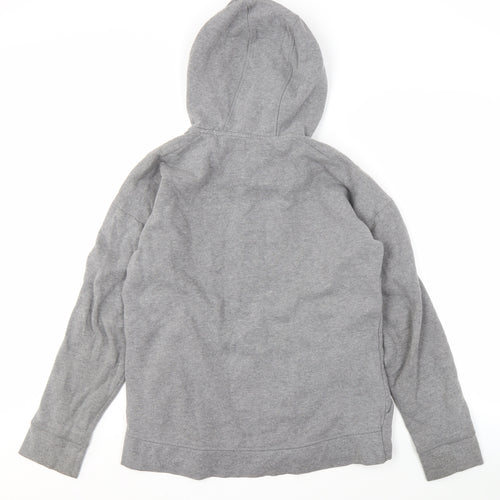 DKNY Men's Grey Full Zip Hoodie, Small, Logo Accents