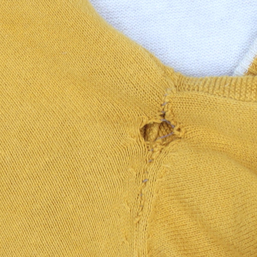 Racing Green Men's Yellow Crew Neck Jumper L