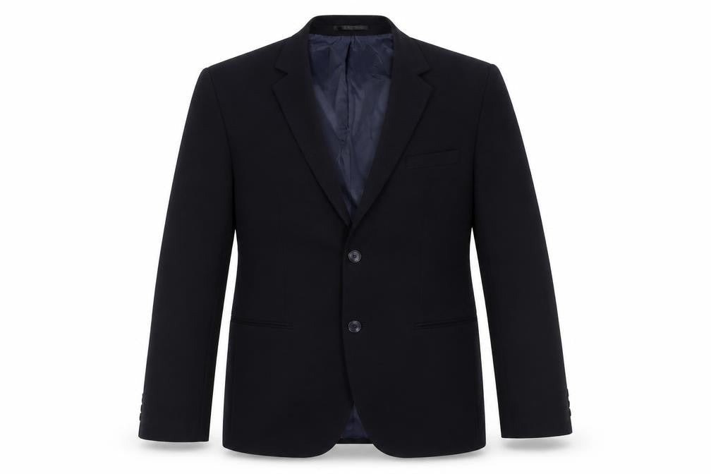Front view of boohooMAN Men's Blue Blazer Jacket, size 38