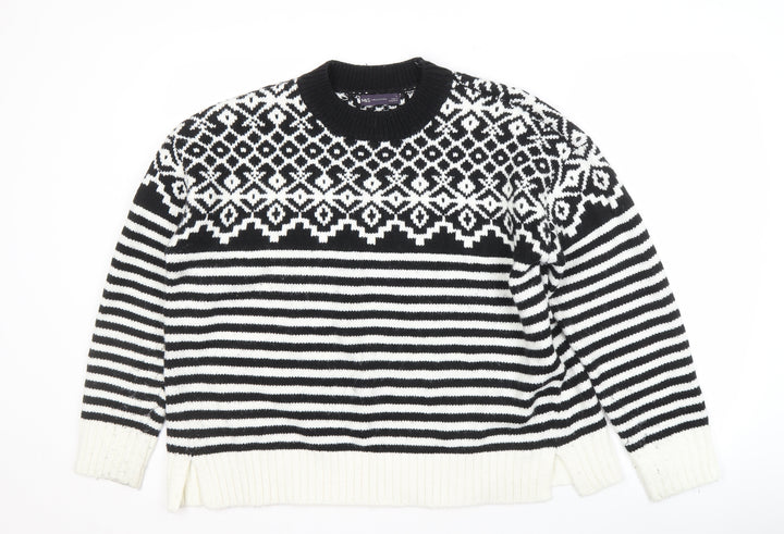 Marks and Spencer Women's Black Fair Isle Jumper L