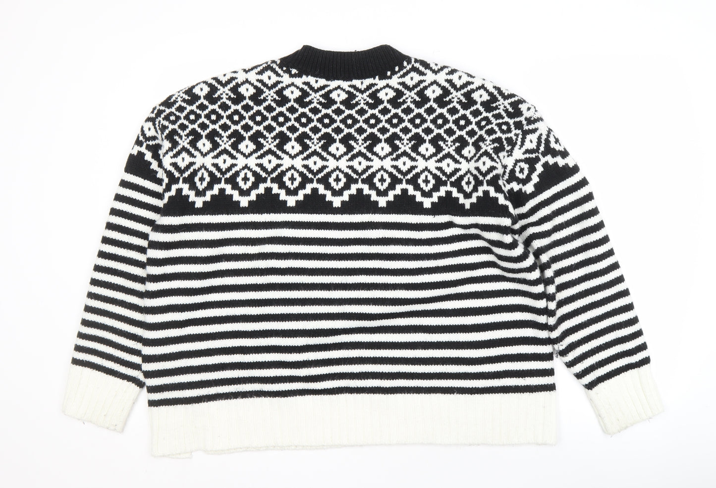 Marks and Spencer Women's Black Fair Isle Jumper L