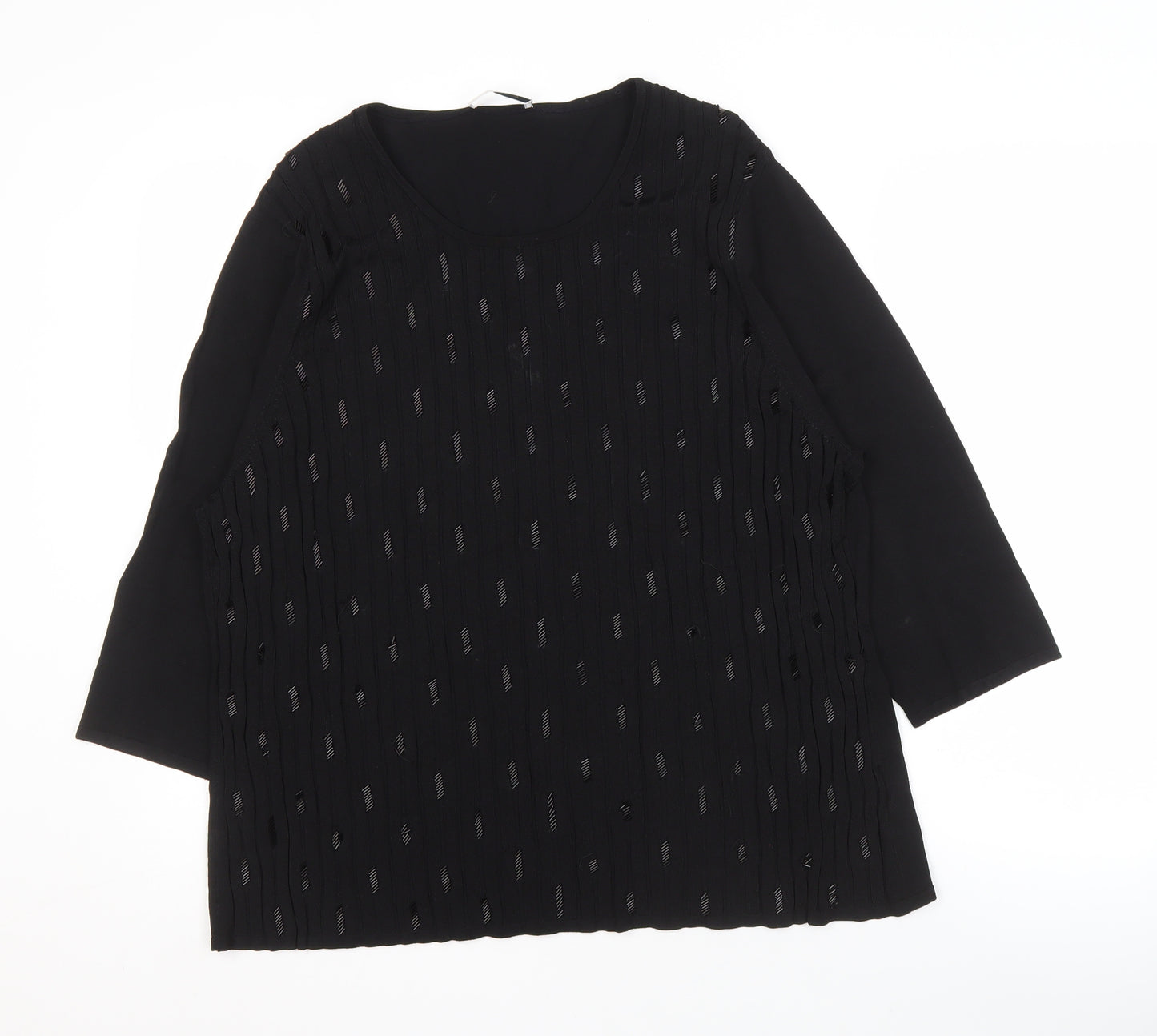 Windsmoor Women's Black 3/4 Sleeve Top, Size L