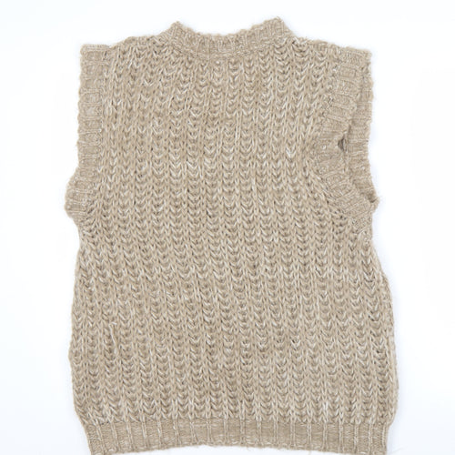 ASOS DESIGN Men's Beige Knit Sleeveless Vest S