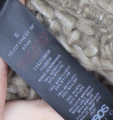 ASOS DESIGN Men's Beige Knit Sleeveless Vest S