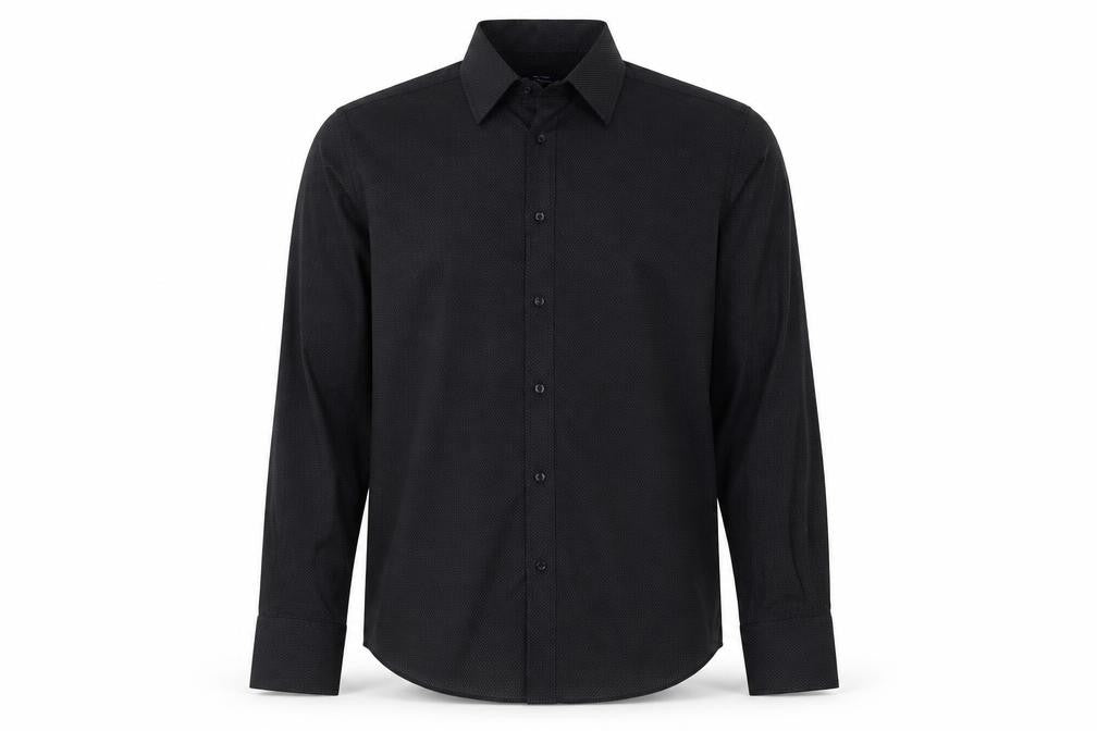 Front view of Ben Sherman Men's Black Long Sleeve Shirt S