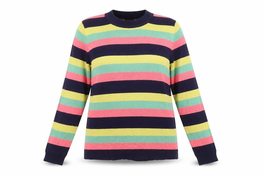 Front view of Harkel Women's Multicoloured Striped Jumper UK 14
