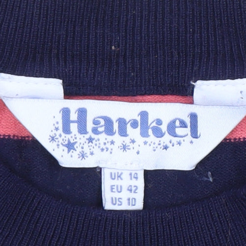 Harkel Women's Multicoloured Striped Jumper UK 14