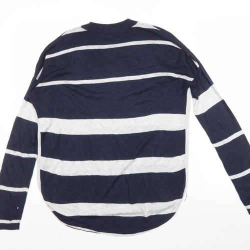 Maison de Nimes Men's XS Blue Striped Pullover Jumper