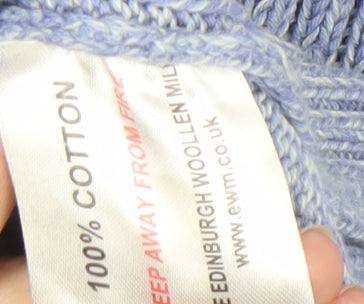 Isle Women's Blue Cotton Full Zip Knit Jumper Medium
