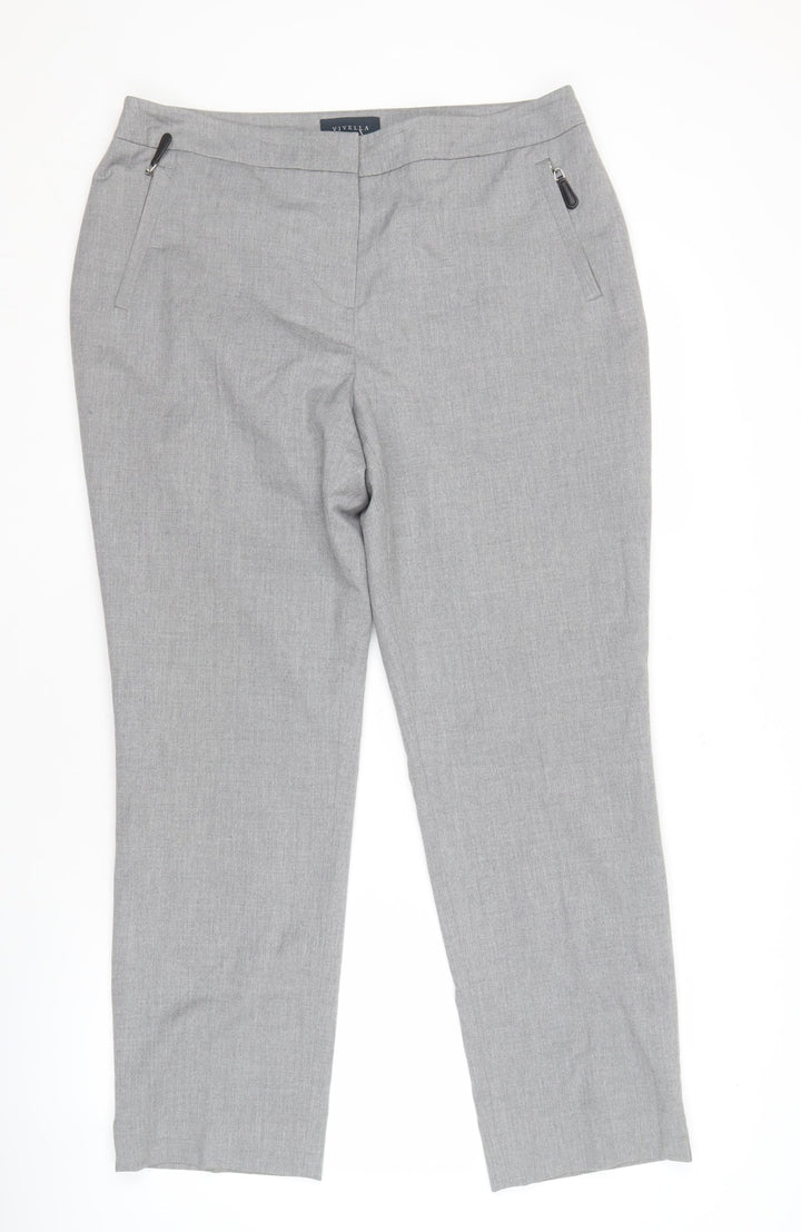 Viyella Women's Grey Trousers, Size 14, Classic Straight Fit