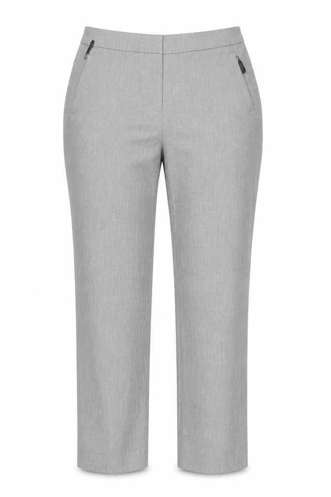 Front view of Viyella Women's Grey Trousers, size 14, Classic Straight Fit