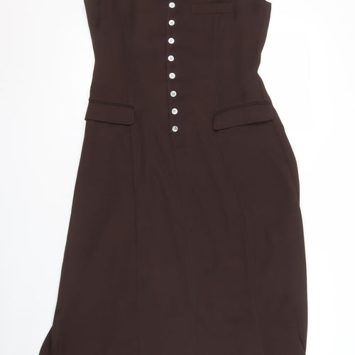 Jigsaw Women's Brown Shift Dress S Sleeveless