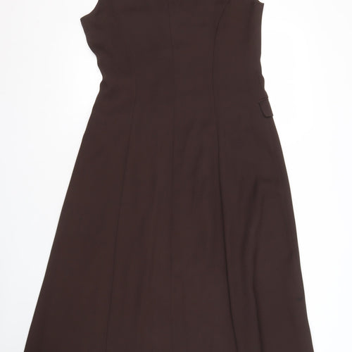 Jigsaw Women's Brown Shift Dress S Sleeveless