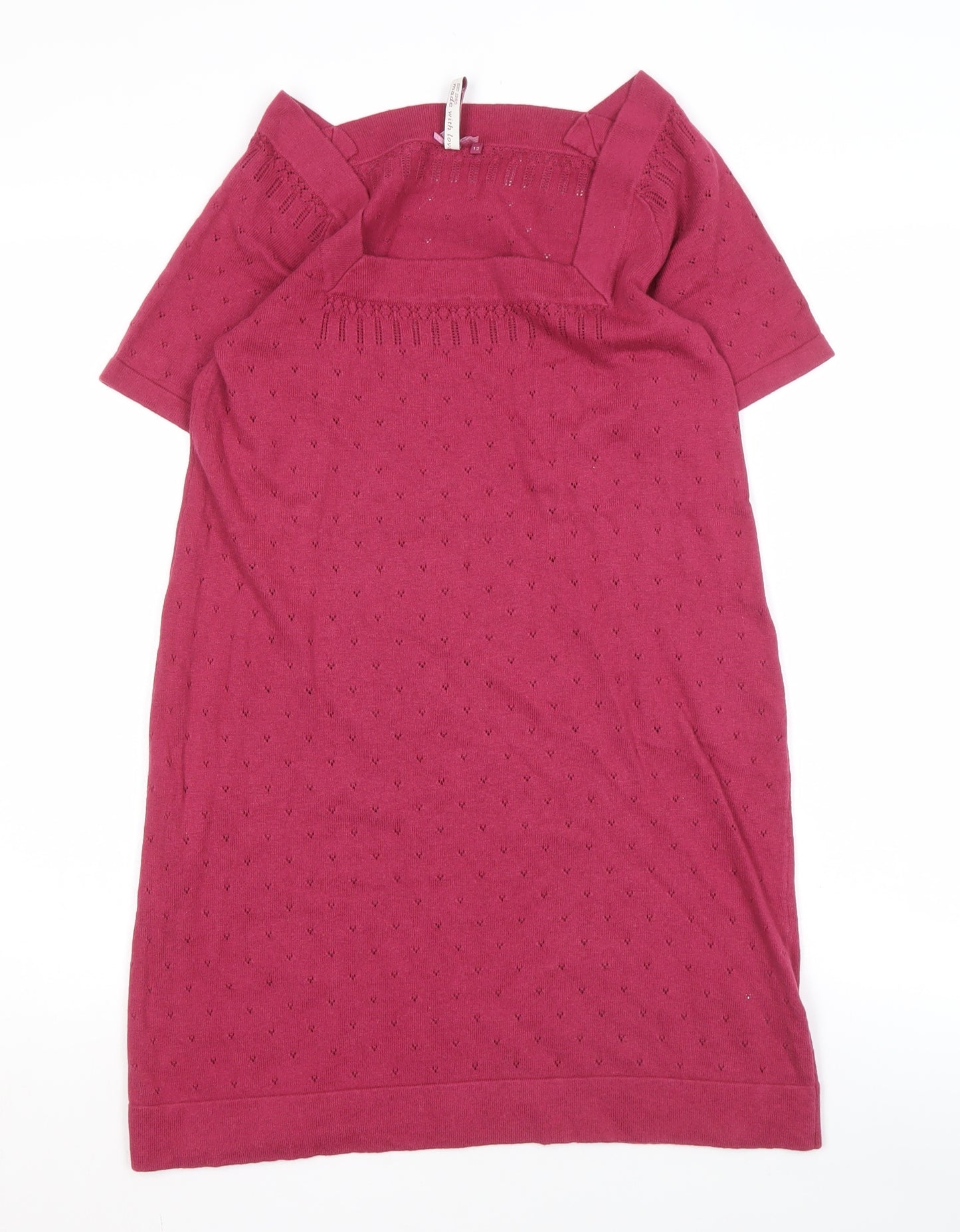 White Stuff Women's Pink Shift Dress Size 12