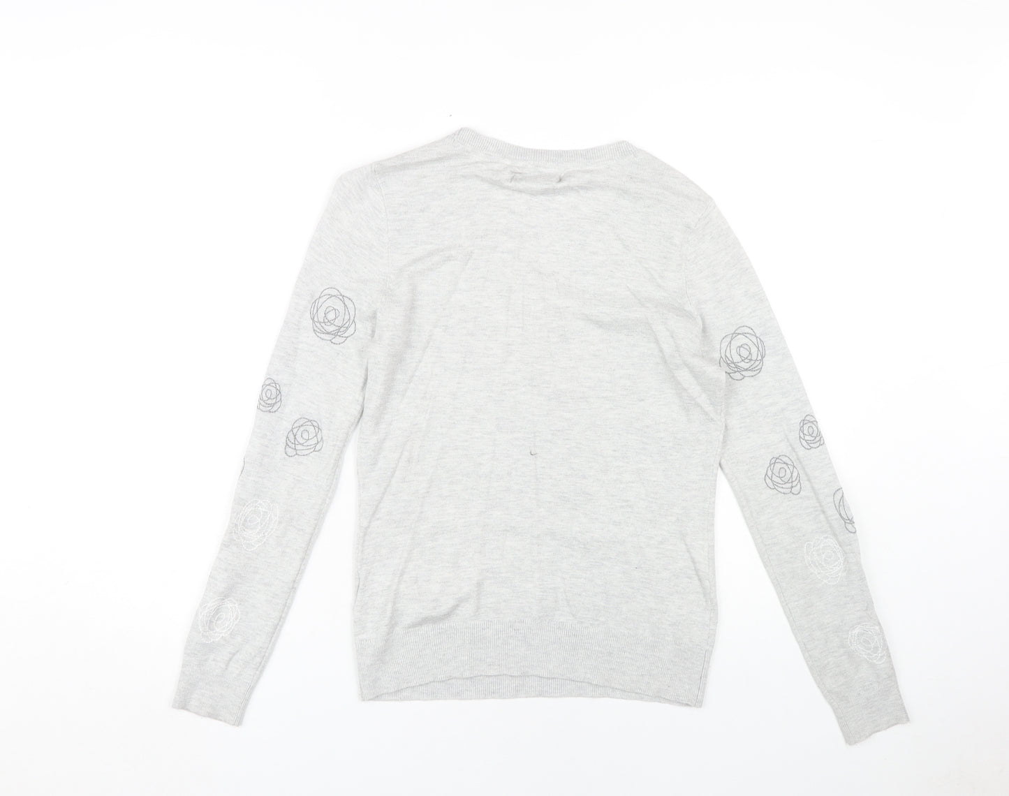 RJR John Rocha Women's Grey Floral Pullover Jumper, Size 12