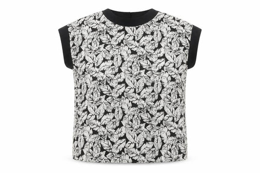 Front view of Eastex Women’s Black Floral Blouse, size UK 12, Regular