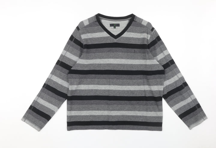 Jasper Conran Men's Grey V-Neck Pullover M
