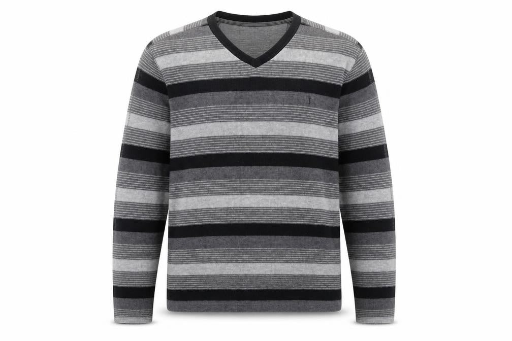 Front view of Jasper Conran Men's Grey V-Neck Pullover M