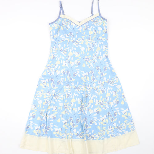 Jasper Conran Women's Blue Floral Fit & Flare Dress Size 8