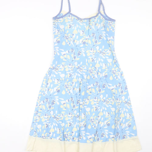 Jasper Conran Women's Blue Floral Fit & Flare Dress Size 8