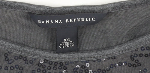 Banana Republic Women’s Grey Sequin T-Shirt XS