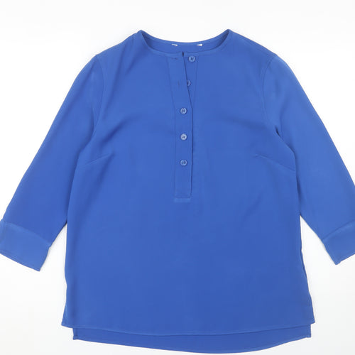 Jasper Conran Women's Blue 3/4 Sleeve Blouse, Size 10