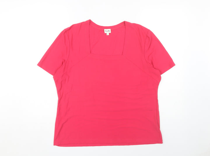 Viyella Women's XL Pink Square Neck Top