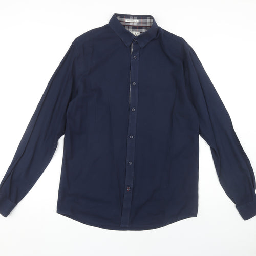 Jack & Jones Men's Large Blue Casual Long Sleeve Shirt