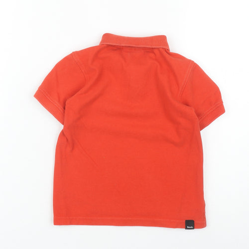 Bench Boys Orange Polo Shirt, Size 5-6, Cotton Logo Accent