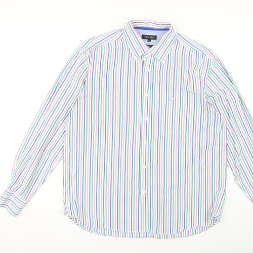 Austin Reed Men's Multicoloured Striped Dress Shirt L