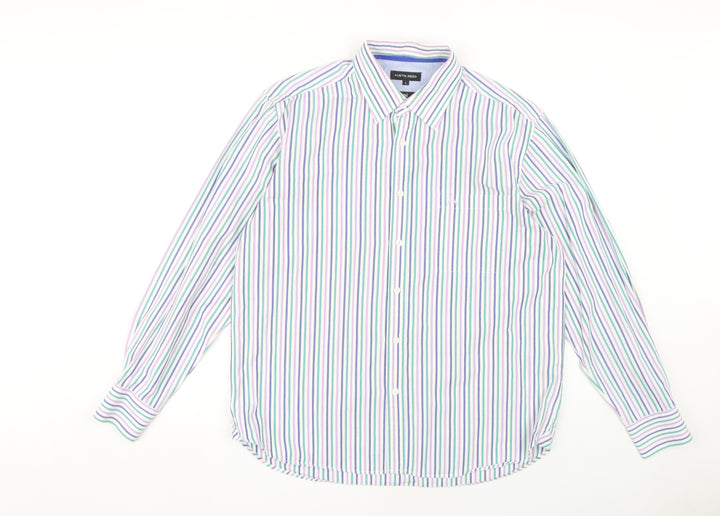 Austin Reed Men's Multicoloured Striped Dress Shirt L