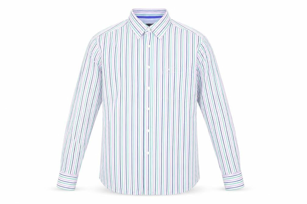 Austin Reed Men's Multicoloured Striped Dress Shirt L