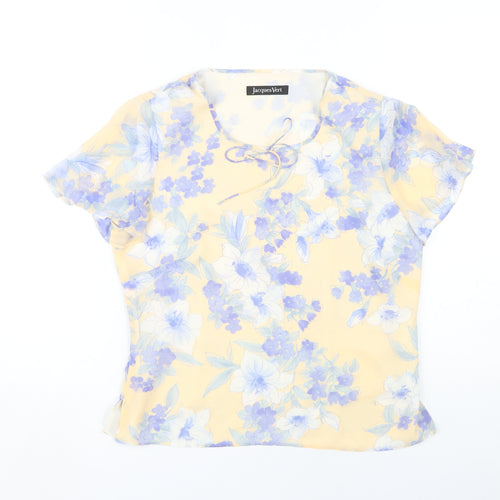 Jacques Vert Women’s Yellow Floral Chiffon Blouse Size 12
