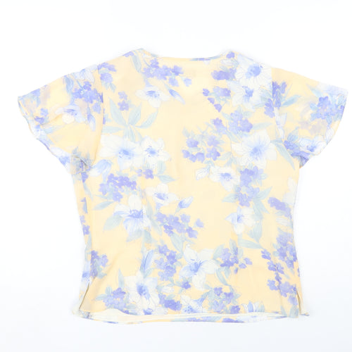 Jacques Vert Women’s Yellow Floral Chiffon Blouse Size 12