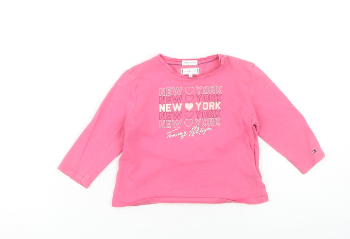 Tommy Hilfiger Unisex Pink Graphic T-Shirt 12-18M