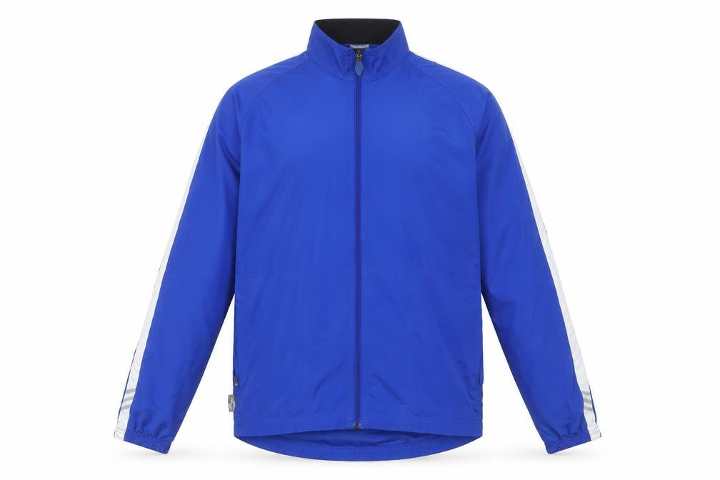 Front view of Adidas Men's Blue XS Windbreaker Jacket, Lightweight, Reflective