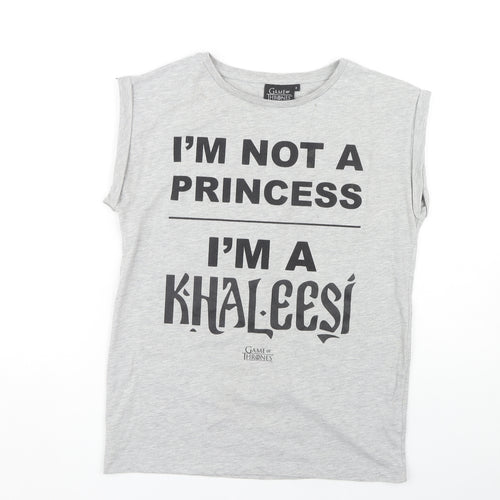 Game of Thrones Women's Grey T-Shirt, Size 8, Sleeveless