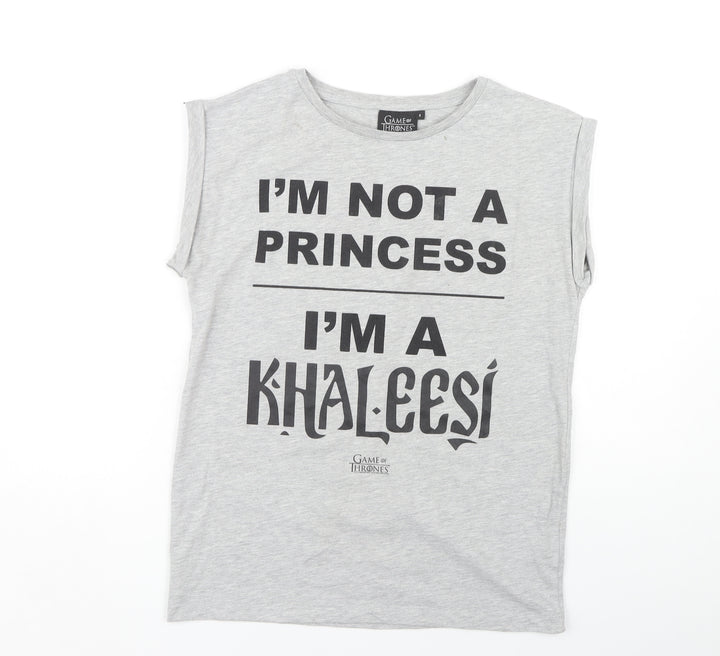 Game of Thrones Women's Grey T-Shirt, Size 8, Sleeveless