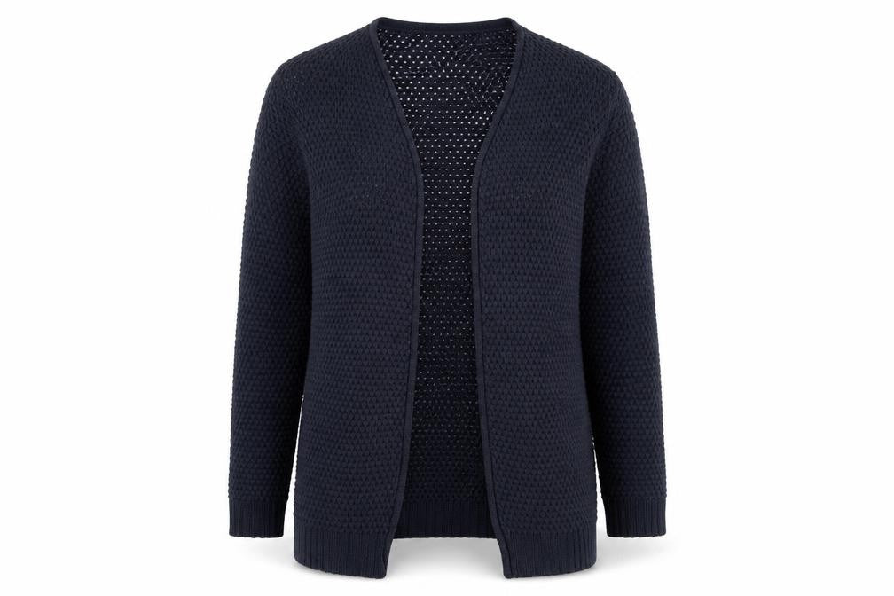 Front view of Jacqueline de Yong Women’s Black Open Front Cardigan, size S