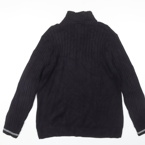Thomas Nash Men's Black Full Zip Jumper L