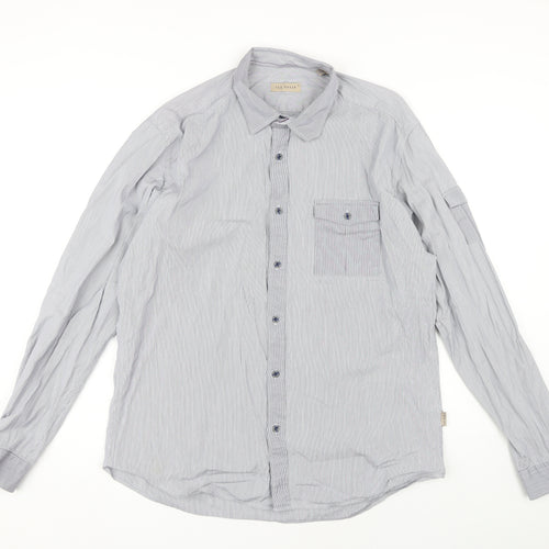 Ted Baker Men's Grey Pinstripe Dress Shirt Size 16