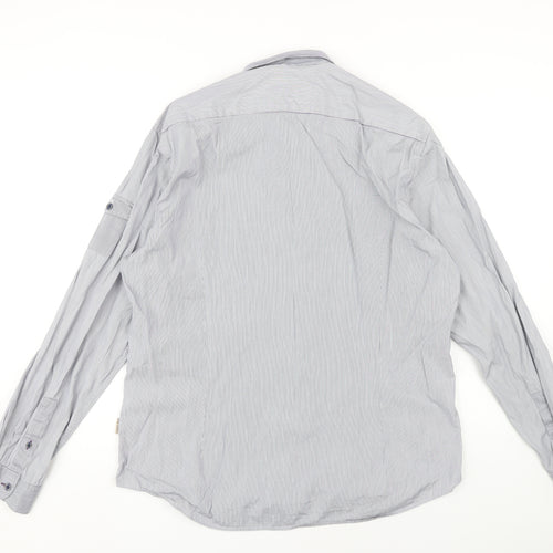 Ted Baker Men's Grey Pinstripe Dress Shirt Size 16